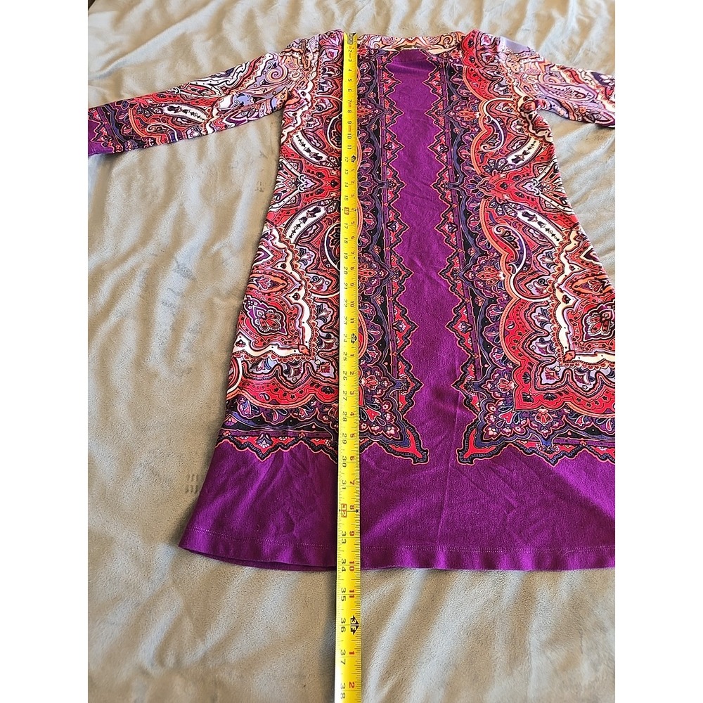 Tommy Bahama Women's S/P Purple Red Multi Color Paisley Pullover Shift Dress - Picture 11 of 14